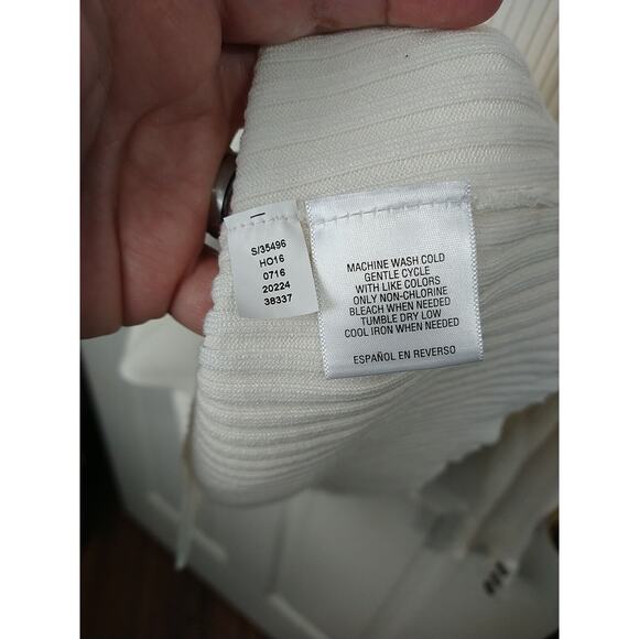 Style&Co Woman XXL Turtleneck Creme Ribbed Pullover Long Sleeve Three Button... - Picture 8 of 9